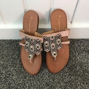 Anthropologie Beaded Sandals